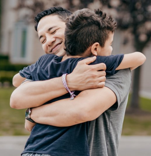 Two people embracing, showing support and connection